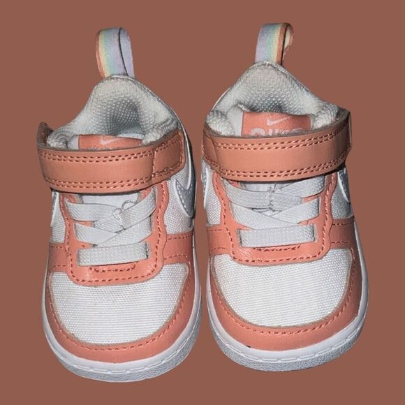 2021 NWOB Baby Nike Court Borough Low Recraft "White/Peach Foam" Sneaker Size 2 - Picture 2 of 7